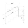 Pasamanos para piscina para empotrar de 1.520 mm. AISI-316