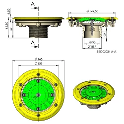 Boquilla impulsión fondo piscina prefabricada encolar