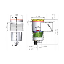 Skimmers boca standar tapa redonda